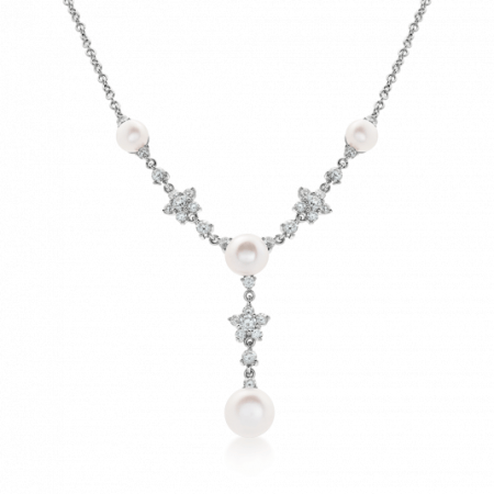 SOFIA ezüst nyaklánc gyöngyökkel és cirkóniákkal  nyaklánc WWPS100494N-1 Nyakláncok webáruház szép ékszerek