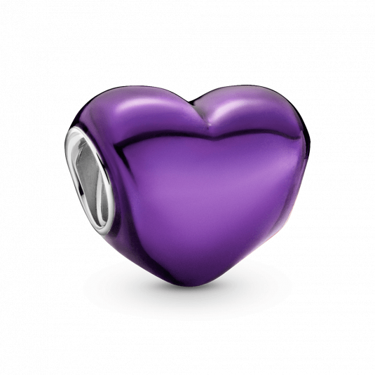 PANDORA Metál hatású lila szív charm Charmok webáruház szép ékszerek