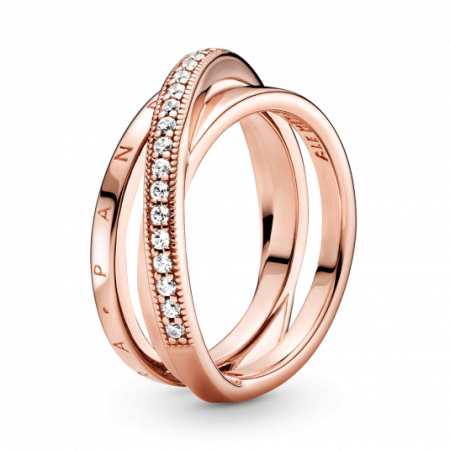 PANDORA aranyozott Összefonódó pavé karikagyűrű  gyűrű 189057C01 Gyűrűk webáruház szép ékszerek