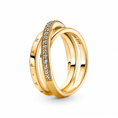 PANDORA aranyozott Összefonódó pavé karikagyűrű  gyűrű 169057C01 Gyűrűk webáruház szép ékszerek