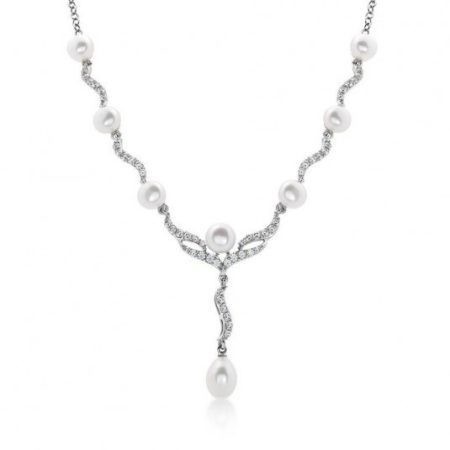 SOFIA ezüst nyaklánc édesvízi gyöngyökkel  nyaklánc WWPS080238N-1 Nyakláncok webáruház szép ékszerek