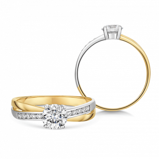 SOFIA arany eljegyzési gyűrű cirkóniákkal  gyűrű GEMBG23683-18 Gyűrűk webáruház szép ékszerek