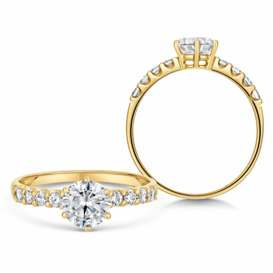 SOFIA arany eljegyzési gyűrű cirkóniákkal  gyűrű GEMBG23068-19 Gyűrűk webáruház szép ékszerek