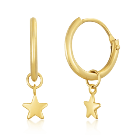 SOFIA arany fülbevaló karikák csillaggal  fülbevaló NB9NBG-0150 Fülbevalók webáruház szép ékszerek