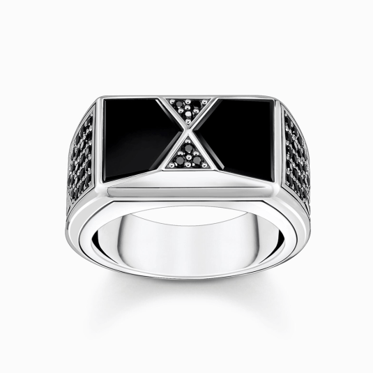 THOMAS SABO gyűrű Black onyx and black stones silver  gyűrű TR2430-508-11 Gyűrűk webáruház szép ékszerek