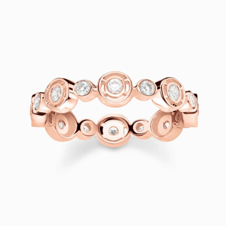 THOMAS SABO gyűrű Circles with white stones rose gold  gyűrű TR2256-416-14 Gyűrűk webáruház szép ékszerek