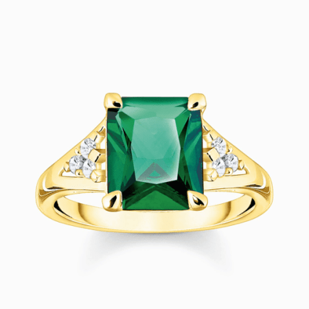 THOMAS SABO gyűrű Green and white stones gold  gyűrű TR2362-971-6 Gyűrűk webáruház szép ékszerek