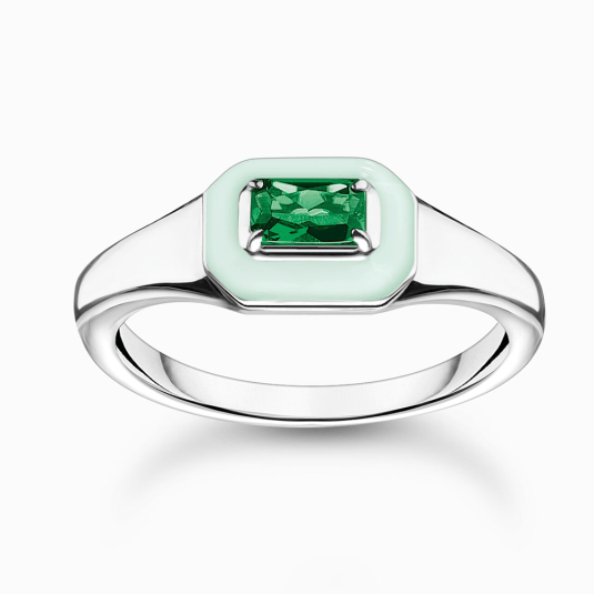 THOMAS SABO gyűrű Green stone silver  gyűrű TR2434-496-6 Gyűrűk webáruház szép ékszerek
