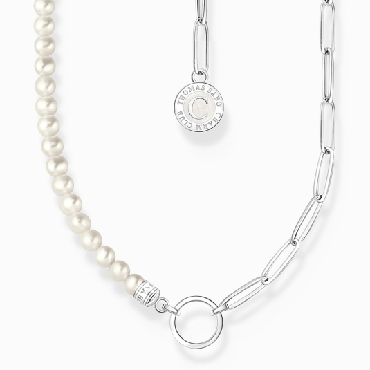 THOMAS SABO charm nyaklánc White pearls and chain links  nyaklánc KE2189-158-14 Charm nyakláncok webáruház szép ékszerek