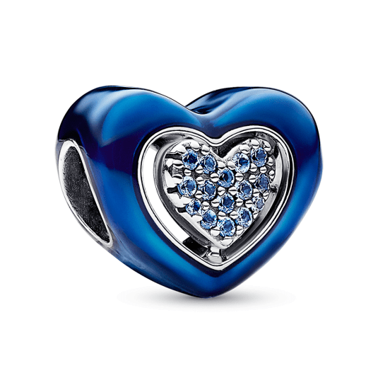 PANDORA Kék forgatható szív charm Charmok webáruház szép ékszerek