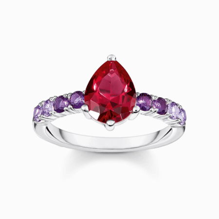 THOMAS SABO gyűrű Solitaire ring with red and violet stones  gyűrű TR2442-477-7 Gyűrűk webáruház szép ékszerek