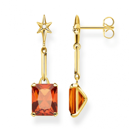 THOMAS SABO fülbevaló Orange stone gold with star  fülbevaló H2115-971-8 Fülbevalók webáruház szép ékszerek