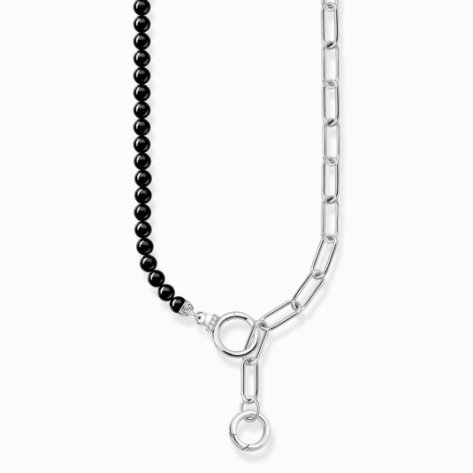 THOMAS SABO nyaklánc Onyx beads and white zirconia  nyaklánc KE2193-027-11-L47V Nyakláncok webáruház szép ékszerek