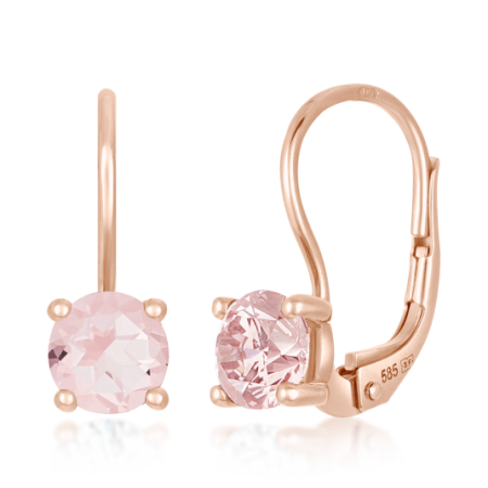 SOFIA arany fülbevaló rózsaszín arannyal  fülbevaló CK32000075856 Fülbevalók webáruház szép ékszerek