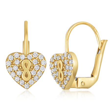 SOFIA arany fülbevaló szív végtelennel  fülbevaló RONSRD02YG Fülbevalók webáruház szép ékszerek