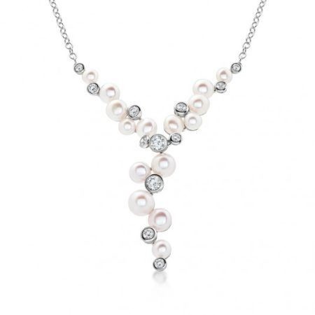 SOFIA ezüst nyaklánc gyöngyökkel és cirkóniákkal  nyaklánc WWPS090246N-1 Nyakláncok webáruház szép ékszerek