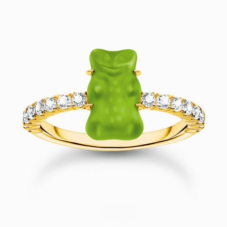 THOMAS SABO x HARIBO Goldbear Green Mini gyűrű  gyűrű TR2459-414-6 Gyűrűk webáruház szép ékszerek