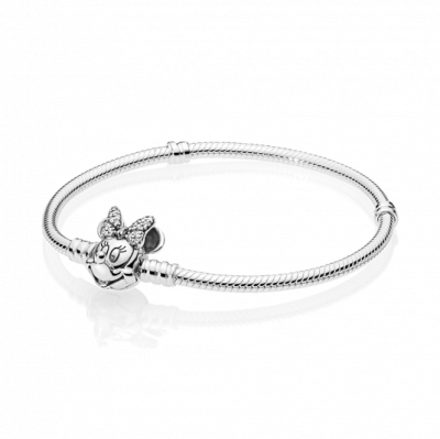 PANDORA Moments kígyólánc karkötő Pavé Minnie Egér zárral karkötő 597770CZ online ékszer rendelés