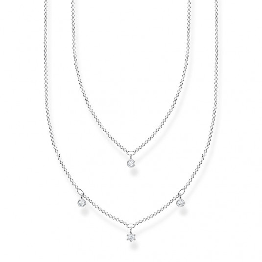 THOMAS SABO nyaklánc Double white stones silver nyaklánc KE2078-051-14-L45v ékszer rendelés online