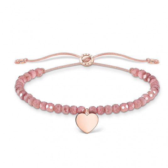 THOMAS SABO anyag karkötő Pink pearls heart rose gold karkötő A1985-893-9-L20v ékszer rendelés online