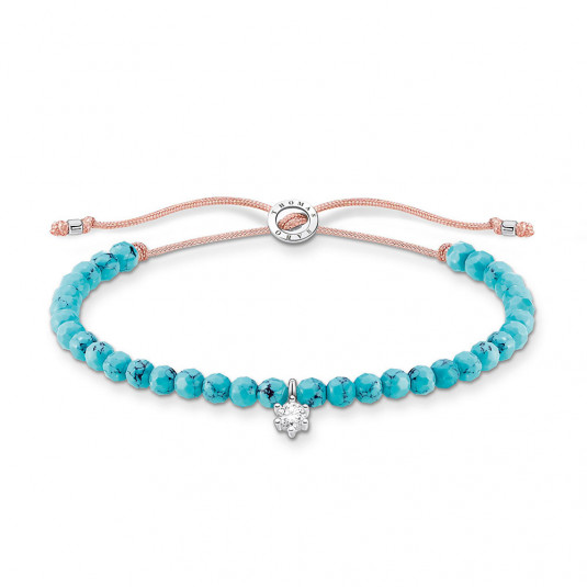 THOMAS SABO anyag karkötő Turquoise pearls with white stone karkötő A1987-905-17-L20v ékszer rendelés online