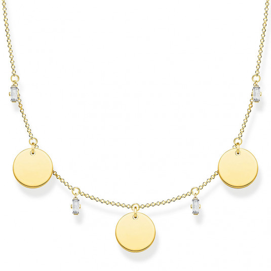 THOMAS SABO nyaklánc Three discs and stones gold nyaklánc KE1960-414-39 ékszer rendelés online