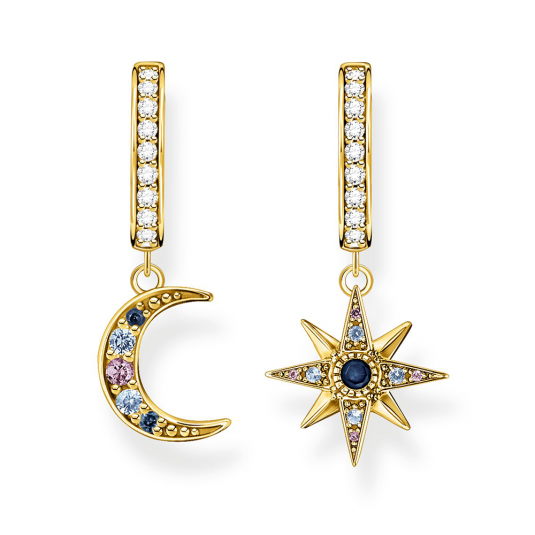 THOMAS SABO elegáns fülbevaló Royalty star & Moon gold fülbevaló CR682-959-7 ékszer rendelés online