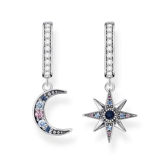 THOMAS SABO fülbevaló Royalty star & Moon silver fülbevaló CR682-945-7 ékszer rendelés online