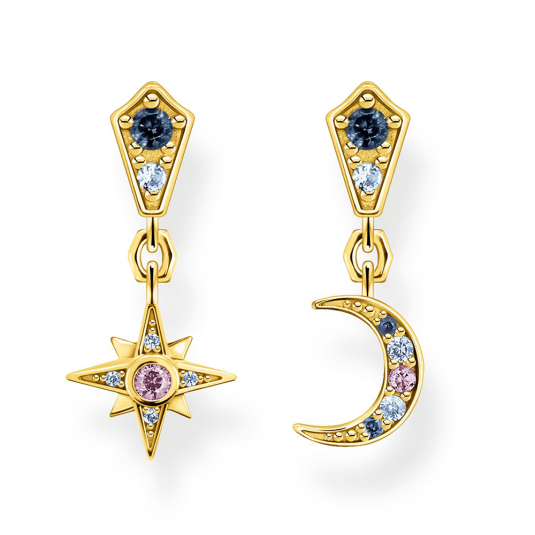 THOMAS SABO fülbevaló Royalty star & Moon gold fülbevaló H2207-959-7 ékszer rendelés online