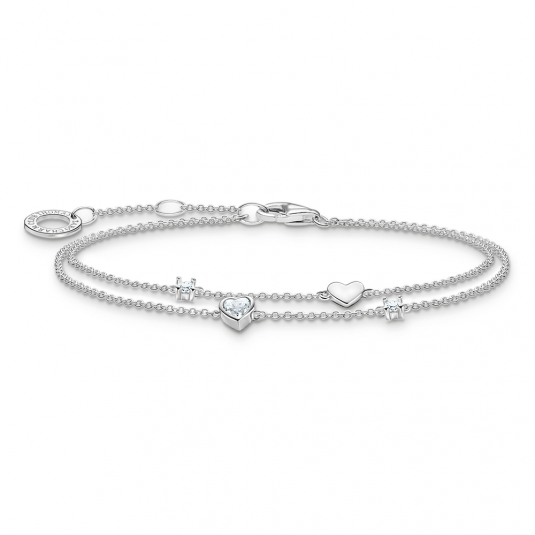 THOMAS SABO karkötő Hearts and white stones silver karkötő A2057-051-14 ékszer rendelés online