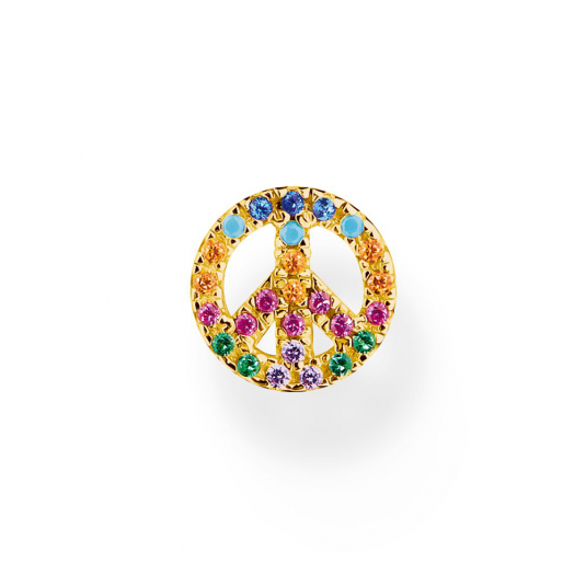 THOMAS SABO  fél pár fülbevaló Peace with colourful stones gold fülbevaló H2218-488-7 ékszer rendelés online