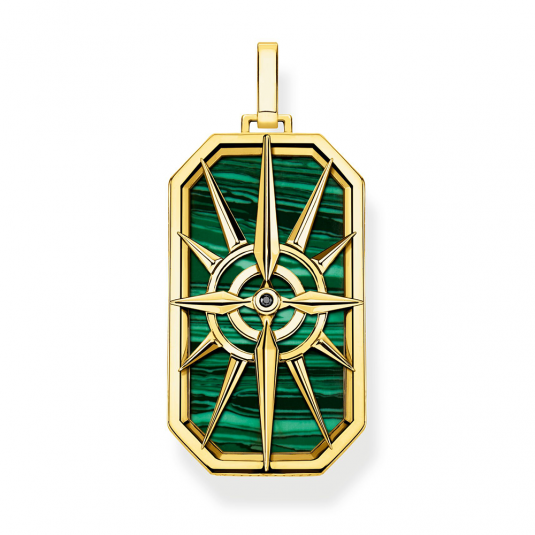 THOMAS SABO medál Compass star green medál PE869-140-6 ékszer rendelés online