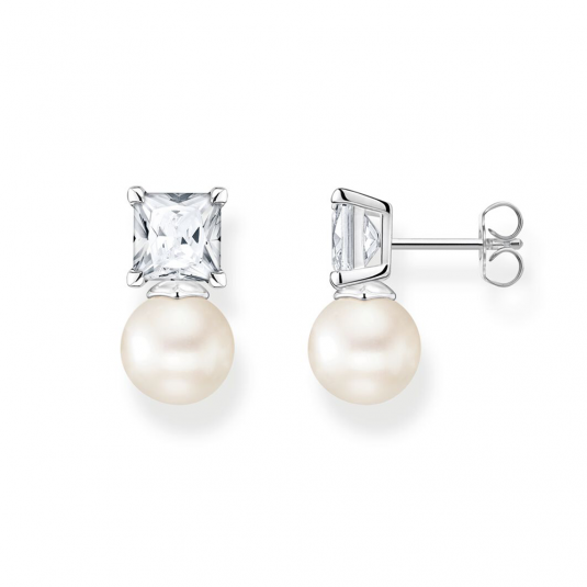 THOMAS SABO fülbevaló Pearl with white stone silver fülbevaló H2248-167-14 ékszer rendelés online