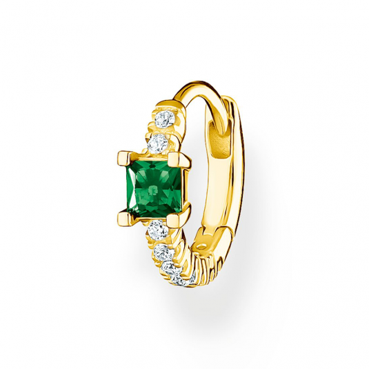 THOMAS SABO fél pár fülbevaló Green stone with white stones gold fülbevaló CR691-971-7 ékszer rendelés online