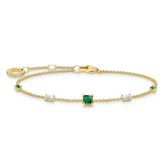 THOMAS SABO karkötő Green and white stones gold karkötő A2059-971-7-L19v ékszer rendelés online