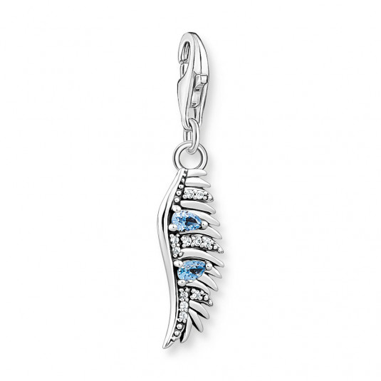 THOMAS SABO charm medál Feather with blue stones silver medál 1905-644-1 ékszer rendelés online