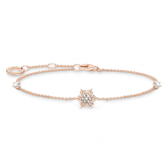 THOMAS SABO karkötő Snowflake with white stones rose gold karkötő A2082-416-14-L19V ékszer rendelés online