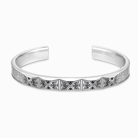 THOMAS SABO karkötő Faceted design with black stones silver karkötő AR113-643-11 ékszer rendelés online