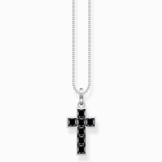 THOMAS SABO nyaklánc Cross with black stones nyaklánc KE2166-643-11 ékszer rendelés online