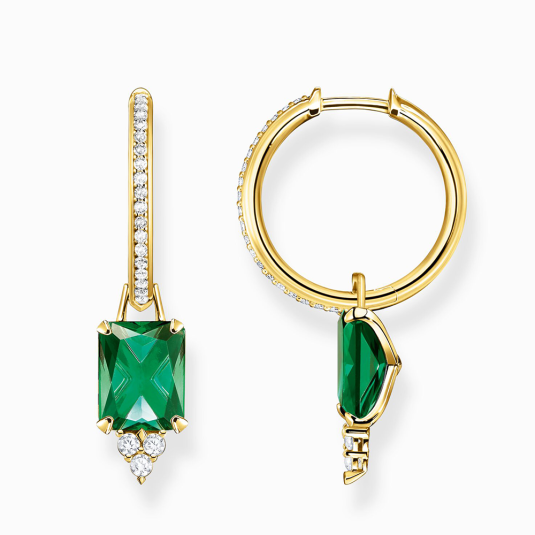 THOMAS SABO fülbevaló Green and white stones gold fülbevaló CR672-971-6 ékszer rendelés online