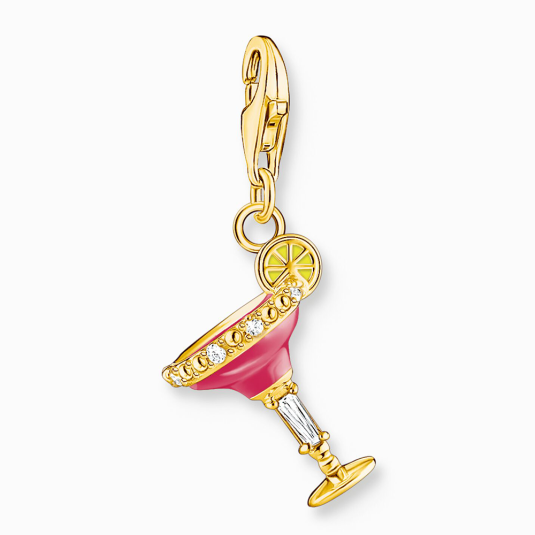 THOMAS SABO charm medál Red cocktail glass gold medál 1931-565-9 ékszer rendelés online