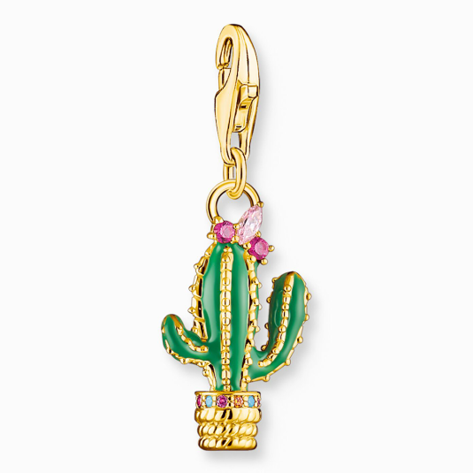 THOMAS SABO charm medál Green cactus gold medál 1928-471-7 ékszer rendelés online