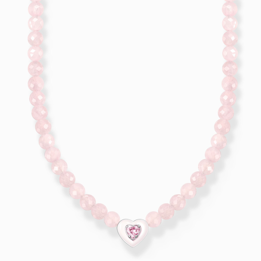 THOMAS SABO nyaklánc Heart with beads of rose quartz nyaklánc KE2181-035-9 ékszer rendelés online