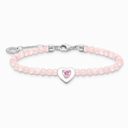 THOMAS SABO karkötő Heart with beads of rose quartz karkötő A2092-035-9 ékszer rendelés online