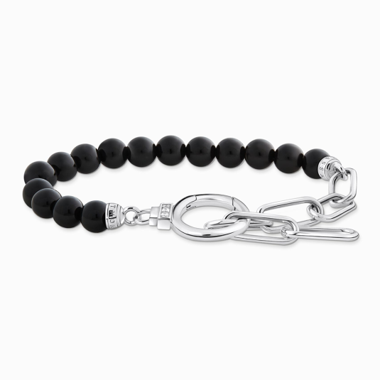 THOMAS SABO karkötő Onyx beads and white zirconia karkötő A2134-027-11-L19V ékszer rendelés online