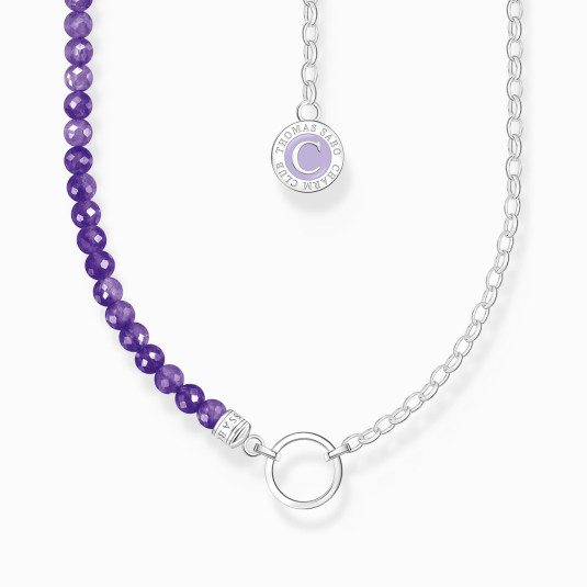 THOMAS SABO charm nyaklánc Amethyst beads silver nyaklánc KE2190-007-13 ékszer rendelés online