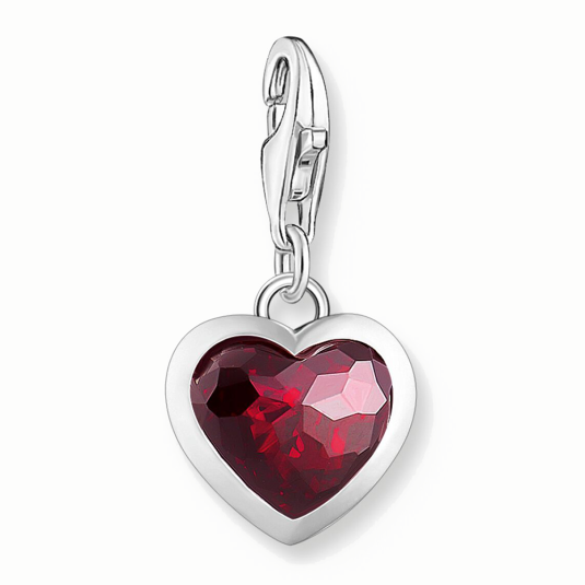 THOMAS SABO charm medál Red stone heart medál 2094-699-10 ékszer rendelés online