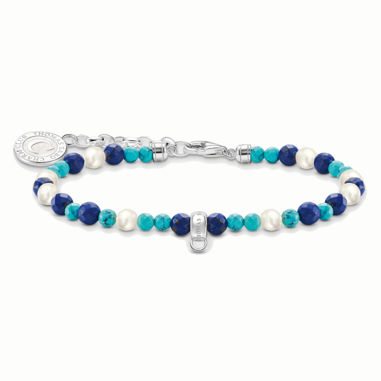 THOMAS SABO karkötő White pearls & blue beads karkötő A2141-158-7 ékszer rendelés online