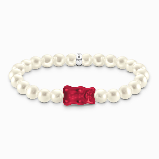 THOMAS SABO x HARIBO karkötő Piros aranymedve és gyöngy karkötő A2154-017-10 ékszer rendelés online