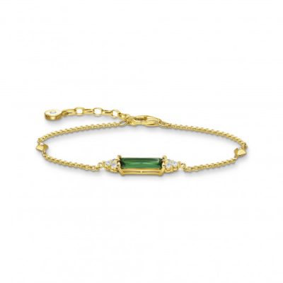 THOMAS SABO karkötő Green stone gold karkötő A2018-971-6-L19V ékszer rendelés online